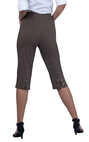 Women's Work Causal Millennium Super Stretch Criss Cross Career Dress Pull On Capri with Two Front Pockets4