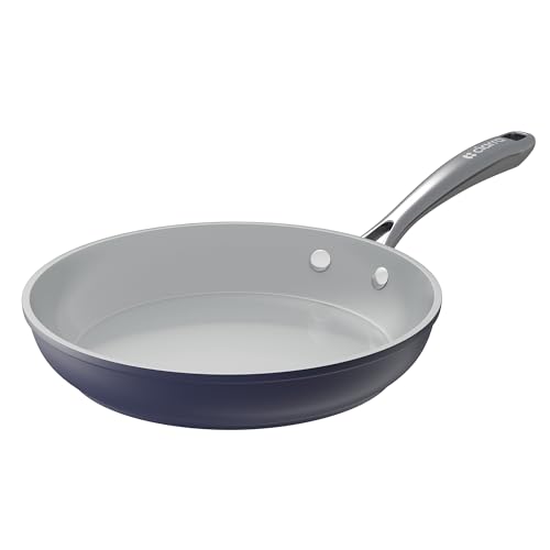 CIARRA Nonstick Ceramic Frying Pan, Non Toxic, PTFE & PFOA Free, Oven Safe & Compatible with All Stovetops, 10.2 Inches, Blue