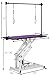 Hydraulic Dog Pet Grooming Table, 42 Inch Heavy Duty Z Lift Structure Professional Dog Grooming Table Suitable for Large Dogs at Home with Adjustable Overhead Arms, Clamps and 2 Grooming Noose, Purple