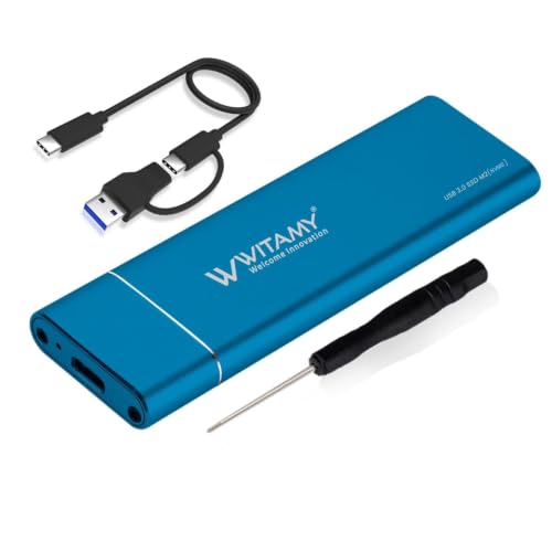 Image of External NVMe M.2 Sata SSD Enclosure USB 3.1 GEN 2 Type-c Port 10 Gbps , Sizes of 2230 /2242 /2260 /2280mm 2TB M-Key B+M Key for Laptop,Computer & Desktop (NVME M.2 Blue)