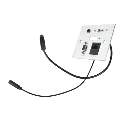 Enchufe de pared multimedia Yosoo que elimina cables sueltos con puertos USB VGA y RJ45 4