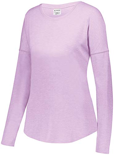Augusta Sportswear Womens Lux Tri-Blend Long Sleeve Shirt, Light Lavender Heather, M