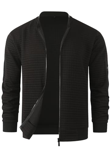 HOOD CREW Men’s Lightweight Casual Jackets Varsity Bomber Jacket Coat with Zipper2