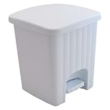 Cubo de basura con pedal «Pedalina», color blanco