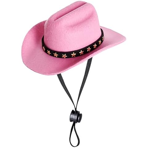 choyaxo Pet Cowboy Costume Cosplay Cap Halloween Costumes for Dogs Cat Pet Party Decoration Mini Cowboy Hat (Pink, Small) Cover