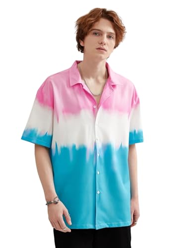 Image of DHRUVI TRENDZ Men's Rayon Regular Fit Casual Shirt | Stylish Printed Formal Shirts for Men | Short Sleeve Lightweight Summer Outfit | Soft Breathable Button-Down Summer & Casual Shirt's