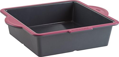 Trudeau Structure Square Novelty Cake Pans in Silicone, Grey/Pink