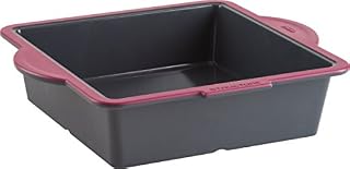 Trudeau Structure Square Novelty Cake Pans in Silicone, Grey/Pink