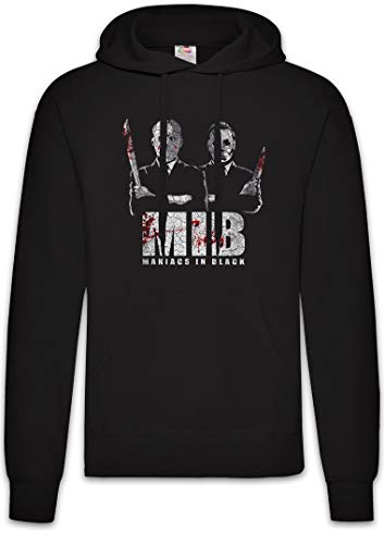 Urban Backwoods Maniacs In Black Hoodie Sudadera con Capucha Sweatshirt Negro Talla 2XL