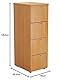 office hippo Strapazierfähiger Aktenschrank, robuster Schubladenkasten, Büroschrank mit Anti-Kipp-Mechanismus, abschließbarer Bürostauraum für A4- oder Kanzleiakten-Ablage, Buche, 4 Schubladen