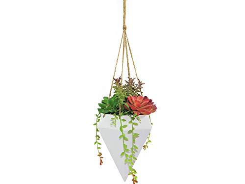 Linico Beautiful Naturalistic Fake Succulent Plants in Pot Plant Hanger, Elegance Faux Succulent