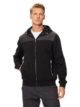 Veste sweat homme coton noir zippé à capuche style casual