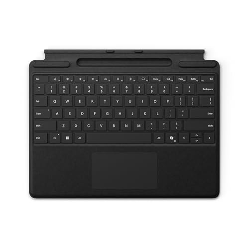 Teclado Surface Pro negro con panel táctil y cargador de Surface Slim Pen 2 2