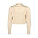 BOLEROSE Formal Long Sleeve Satin Bolero Shrug Occasion Jacket (Champagne, US 6)