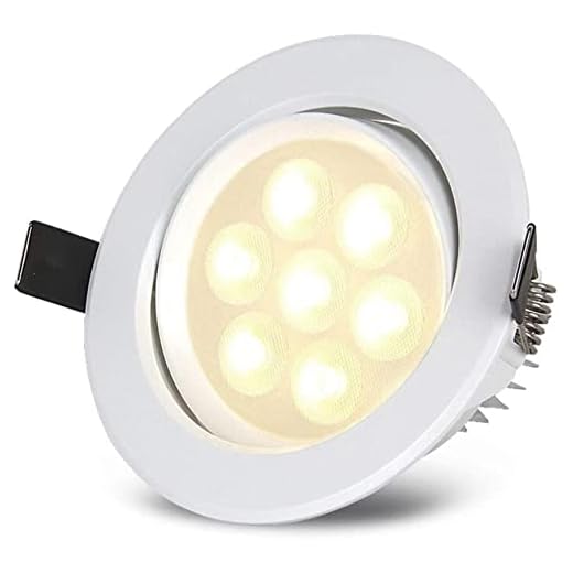 7W Spotlight Belysning LED Infälld Taklampa COB Pressgjutning Aluminium Rund Cut Out 110-125mm Downlights Lutning Justerbar 120 Strålvinkel 3000k/6000k Bakgrund Dekorativ Panel Light Spotlig