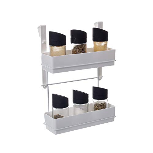 Suporte De Temperos Para Porta Duplo, Metaltru, Branco com Branco