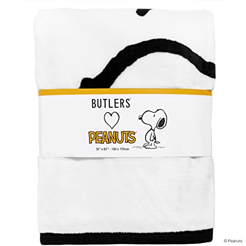BUTLERS Fleecedecke Peanuts (130 x 170 cm) mit Snoopy-Motiv - Bettdecke, Tagesdecke für...