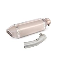 Amazon | 51mm オートバイ排気ミッドリンクパイプ スリップオン 370mm