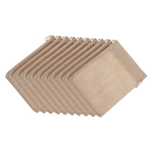 Anneome 10個粗麻巾着袋 丈夫なドローストリング付きポータブル バッグ 多用途ラッピングに 誕生日 結婚式 パーティー用 ポーチ