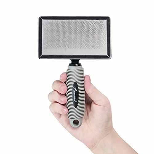 Rasqueadeira Emborrachada GermanHart Tamanho G para Cães, Cinza, Grande