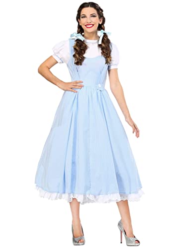 Adult Deluxe Kansas Girl Costume Women's Blue Gingham Dress Large #TOP16