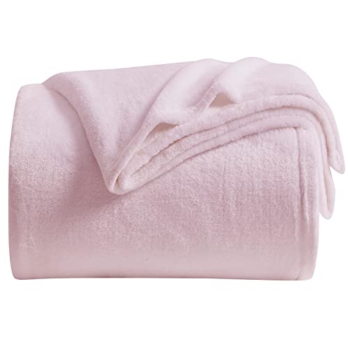 Fleece Blanket Twin Size Pink Lightweight Super Soft Cozy Luxury Bed Blanket Microfiber