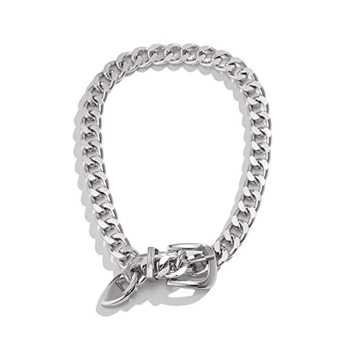 Chunky Chain Belt Necklace for Women Chunky Gold Cuban Chain Choker Necklaces Silver Thick Cuban Belt Necklaces Punk Style Thick Link Belts Chain Necklaces for Women Men