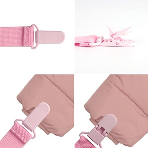 4 Pieces Boys Girls Winter Mitten Clips Stainless Steel Glove Clips Elastic Baby Mittens Clips for Kids