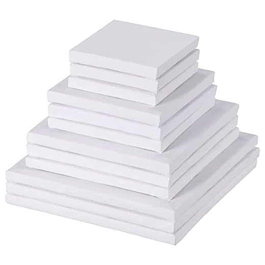 Assortiment Taille 3 Pouces/ 4 Pouces/ 5 Pouces/ 6 Pouces Mini Art Toile Tendue pour Dessin de Peinture Artisanale, 12 Pièces