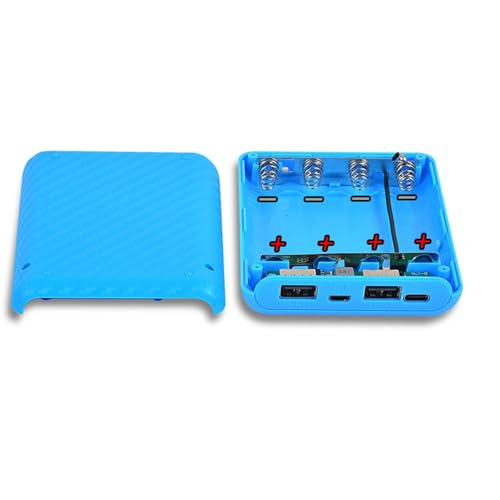 Image of DIY Power Bank Box Lightweight Small 4x18650 for Vacation Cellphone Shopping Blue Standardchargers Cradles Cell Phone Accessories Cell Phones
