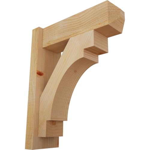 6"W x 18"D x 22"H Merced Rough Sawn Craftsman Outlooker, Douglas Fir