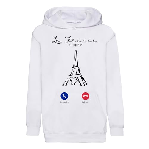 Sweat à capuche La France m'appelle pour enfant idéal en voyage à Paris
