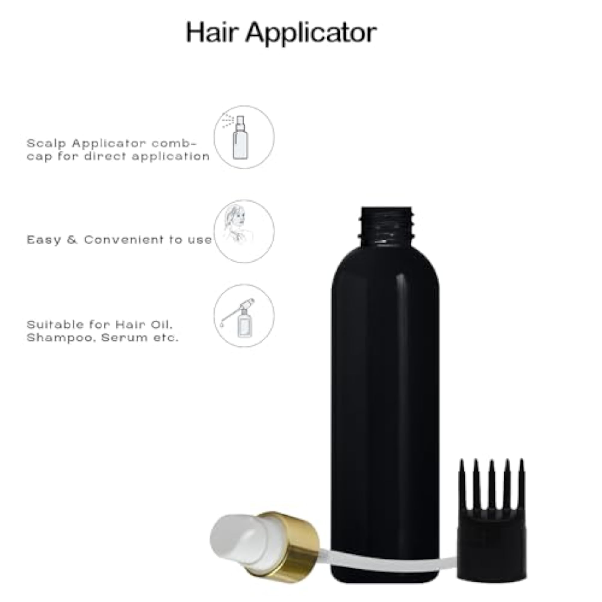 Black PVC Pump Bottle Dispenser with Comb Applicator