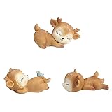 chapter universe 3 Pcs Baby Deer Figurines Cake Topper Desktop Decoration Party Ornaments for Baby...