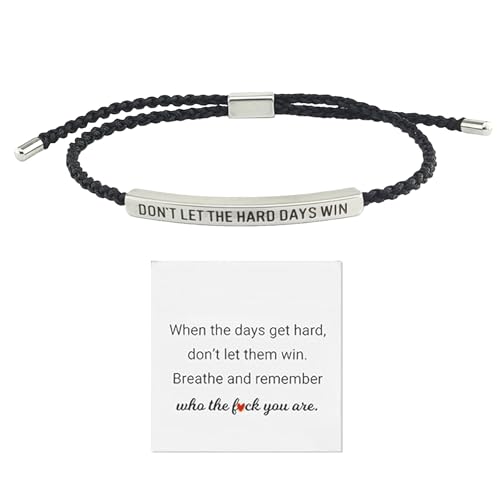 XdealCozyxc Strength Bracelet Dont Let the Hard Days Win Bracelet for Family Friends Girls