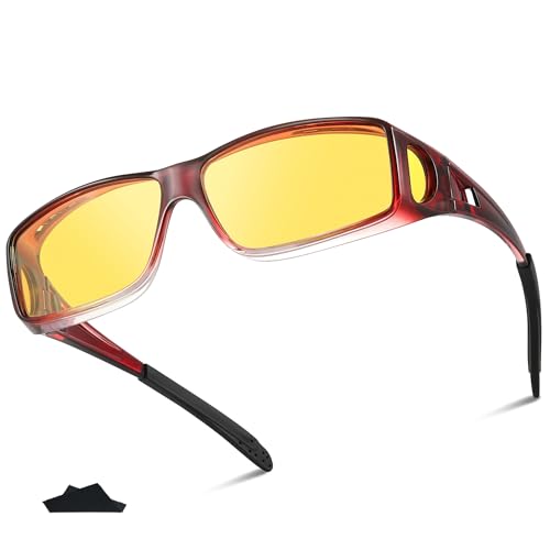 Night Vision Glasses for Men Women Anti Glare Polarized Night Vision Driving Glasses With Glasses Cloth