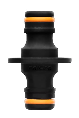 Fiskars Connettore Prolunga, Per Tubi con Diametri Diversi, Per Tutti i Tipi e Dimensioni di Connettori Rapidi per Tubi, Misura Universale, 16 g, Nero/Arancione, 1027068