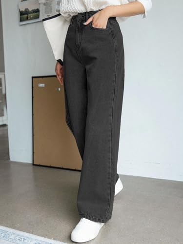 Image of GRECIILOOKS Baggy Jeans for Women | High Waist Wide Leg Stylish for Girls Trendy Women's Pant | Loose Jean for Women's | Jean for Womens