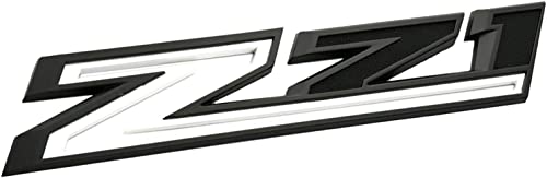Image of 2X Large Size Z71 RH LH Side Fender Emblem Nameplate Badge Decal Replacement for 2019-2021 Chevy Silverado (White Black)