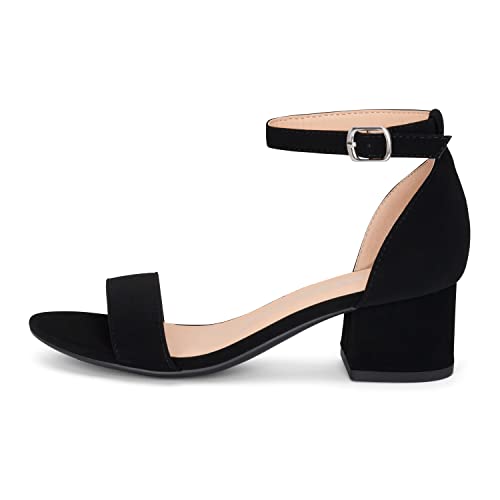 Chariot & Co - Match-Iis- Kids/Children/Girls Single Band Adjustable Ankle Strap Low Block Heels W/ Comfortable Sole- Dress/Casual Pump Sandals (Black Nb, Us_Footwear_Size_System, Little_Kid, Numeric, Medium, Numeric_13) #TOP8