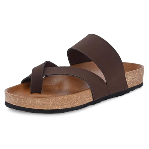 Image of Centrino Men's Berkin-Style Slip-On Sandals | Open Toe Design | Soft PU Footbed | Lightweight & Comfortable | Arch Support | On-Grip Sole | Casual Outdoor Wear (6864)