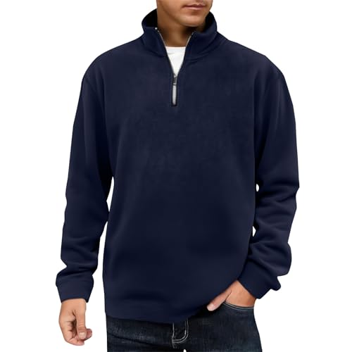 Pull zippé polaire homme contre le froid col montant manches longues