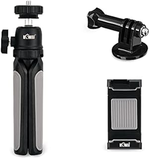 Mini Phone Camera Tripod Selfie Stick Tripod Stand with Smart Phone Clip + Tripod Mount Adapter Tabletop Stand Camera Stand for Shooting