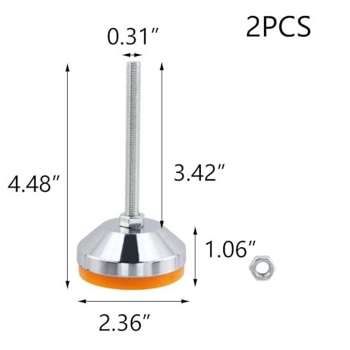 Niveleurs de machine M8 avec base 6 cm et pieds de nivellement en acier - 6