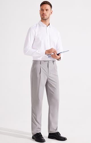 Libin Men'S Dress Pants Classic Fit Pleated Front Work Golf Pants 31 Inch Stretch Business Casual Pants Lightweight With Pockets thumb #4