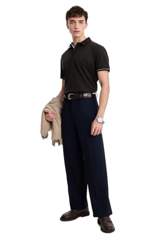 Image of SNITCH Men Polo Plus Size T-Shirt | Solid Polo with Contrast Inner Placket & Tipped Cuffs | 96% Cotton 4% Lycra Stretch Regular Fit, Casual Wear