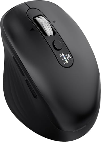 INFINMIND Ratón inalámbrico, Multi-Dispositivo Bluetooth, Receptor USB 2.4G y Doble Bluetooth, Rueda de Desplazamiento 4 direcciones silencioso para computadora, portátil, PC, MacBook, iPad(Negro)