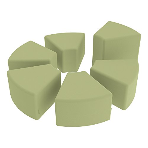 Image of Sprogs 18 inch H Structured Wedge Stool -Flexible Modular Collaborative Soft Seating for Office, Home, Lounge and School Classrooms with Durable Frame -Fern Green