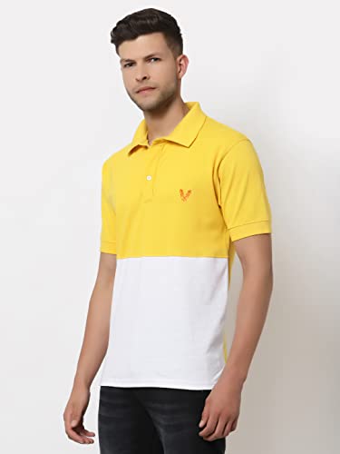 Image of UZARUS Mens Solid Cotton Regular Fit Polo T-Shirt