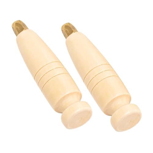 JEWEDECO Wooden Handle Awl Set Woodworking Tool Replacement Handle for Stitching Sewing